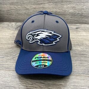 Pukka Eagles Baseball Cap XXS‎ A-Flex Performance Wick Gray Blue